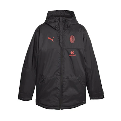 Puma AC Milan KOCHE Football Winter Jacket Black Hoodie Casual Wear 772278-04