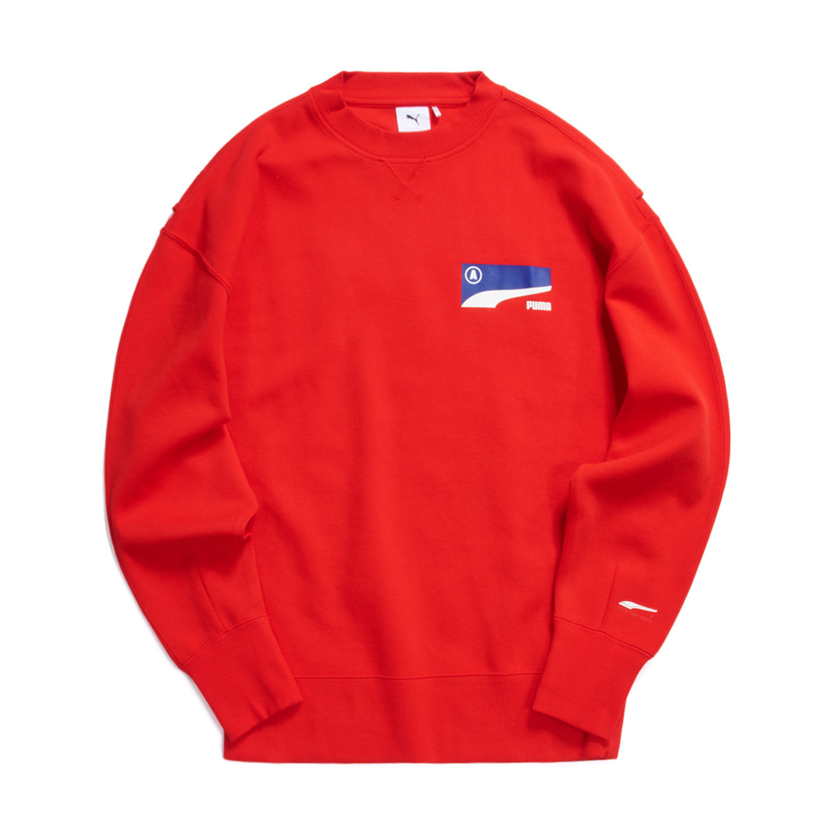 Puma ADER ERROR Logo Print Crewneck Sweatshirt Unisex - China Red 578489-64