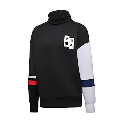 Puma ADER Turtleneck Colorblock Retro Sweatshirt Unisex Black 576958-01