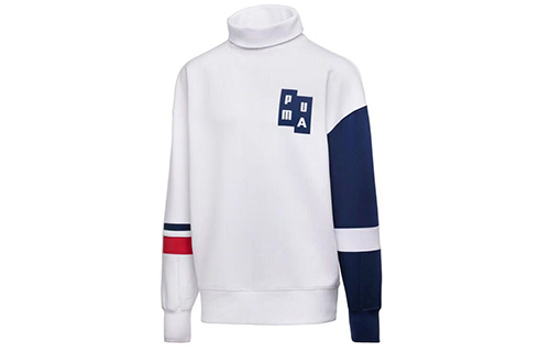 Puma x ADER Turtleneck Retro Colorblock Sweatshirt Unisex White 576958-02