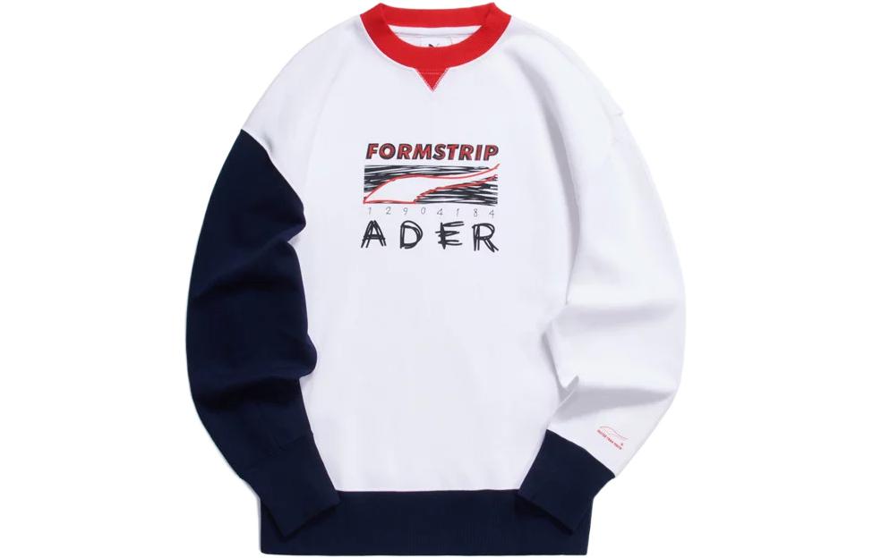 Puma ADER Vintage Colorblock Logo Print Unisex Sweatshirt - White 578489-02