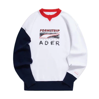 Puma ADER Vintage Colorblock Logo Print Unisex Sweatshirt - White 578489-02