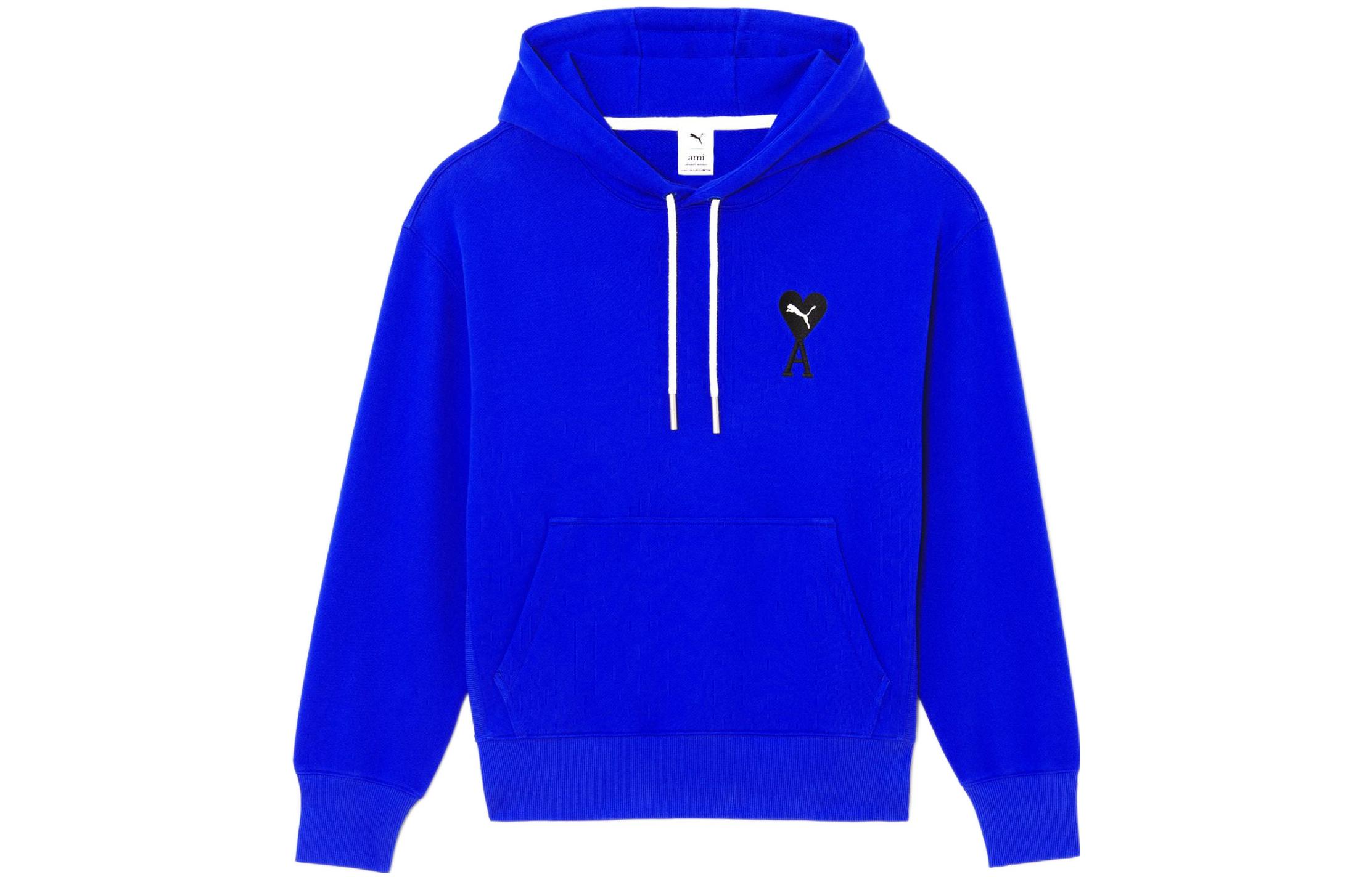 PUMA x AMI AMIPARIS Hoodie Blue  Heart Logo Collab Fall Collection. 534069-93