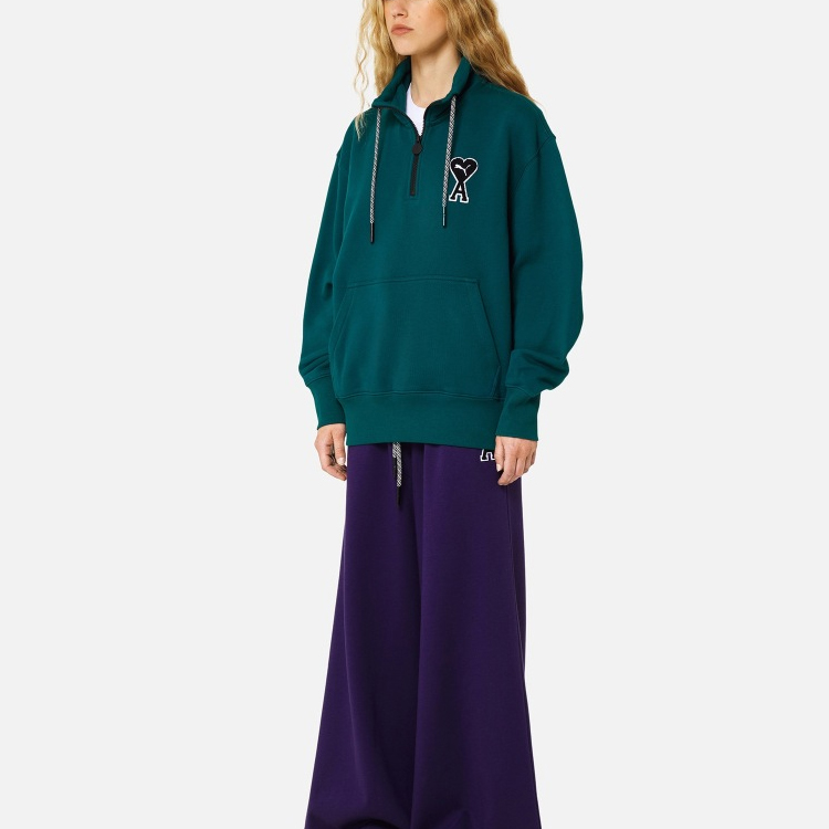 Puma AMI Collab Heart Logo Half-Zip Pullover Sweatshirt Moss Green Unisex 535993-24 圖 6