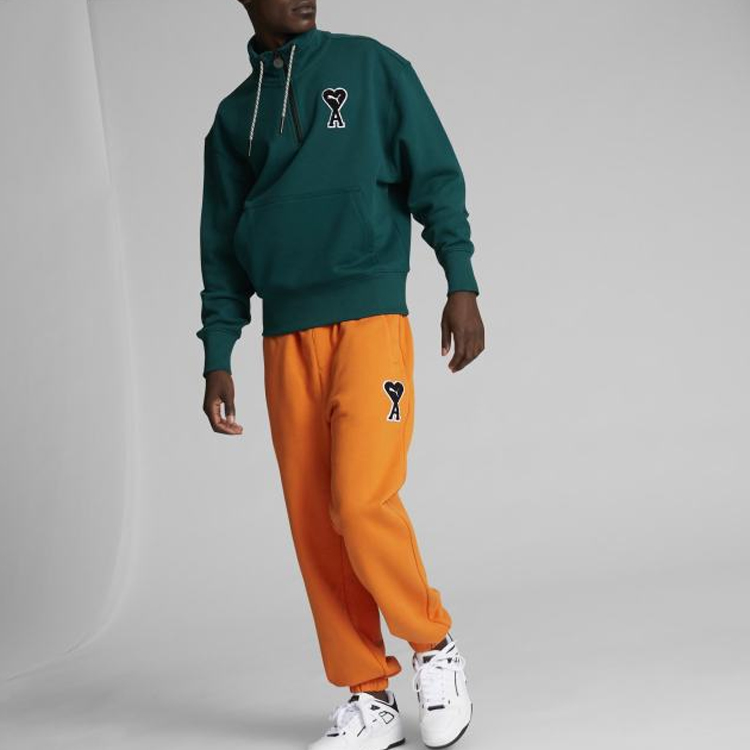 Puma AMI Collab Heart Logo Half-Zip Pullover Sweatshirt Moss Green Unisex 535993-24 圖 7