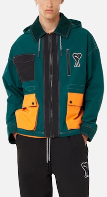 PUMA x AMI拼色口袋衬衫外套 大学绿 男女同款 户外穿搭 535990-24 Shop PUMA x AMI拼色口袋衬衫外套 大学绿 男女同款 户外穿搭 535990-24