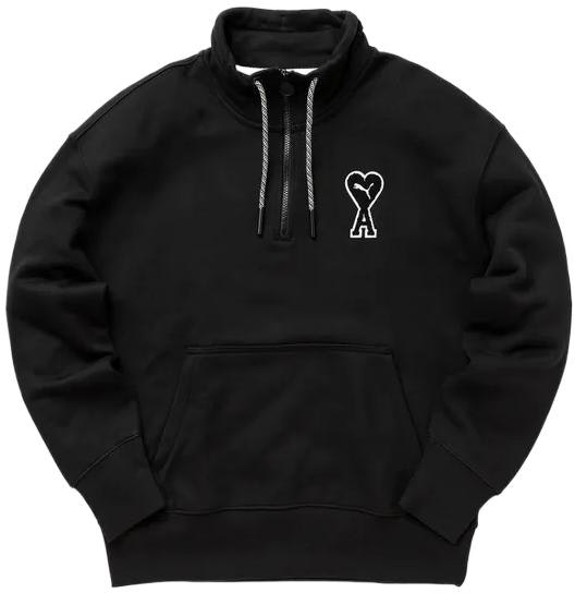puma-x-ami-heart-print-half-zip-hoodie-unisex-black-535993-01