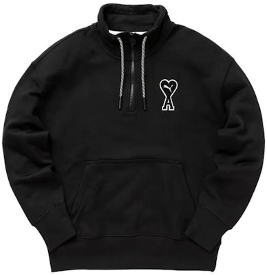 PUMA x AMI 愛心印花半拉鍊連帽衫 男女款 黑色 535993-01 Buy PUMA x AMI 愛心印花半拉鍊連帽衫 男女款 黑色 535993-01