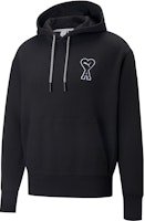 PUMA x AMI Hoodie Black Unisex with Heart Logo Collaboration. 536231-01 PUMA x AMI Hoodie Black Unisex with Heart Logo Collaboration. 536231-01