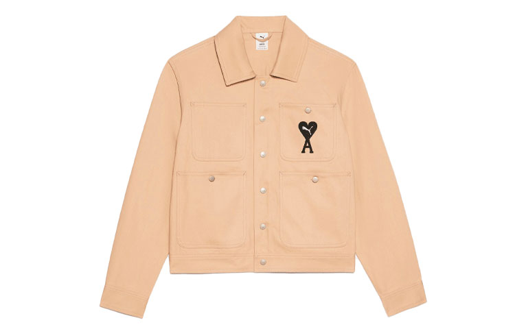 PUMA x AMI Paris  Heart Logo Khaki Jacket Collaboration Fall Collection. 534065-97
