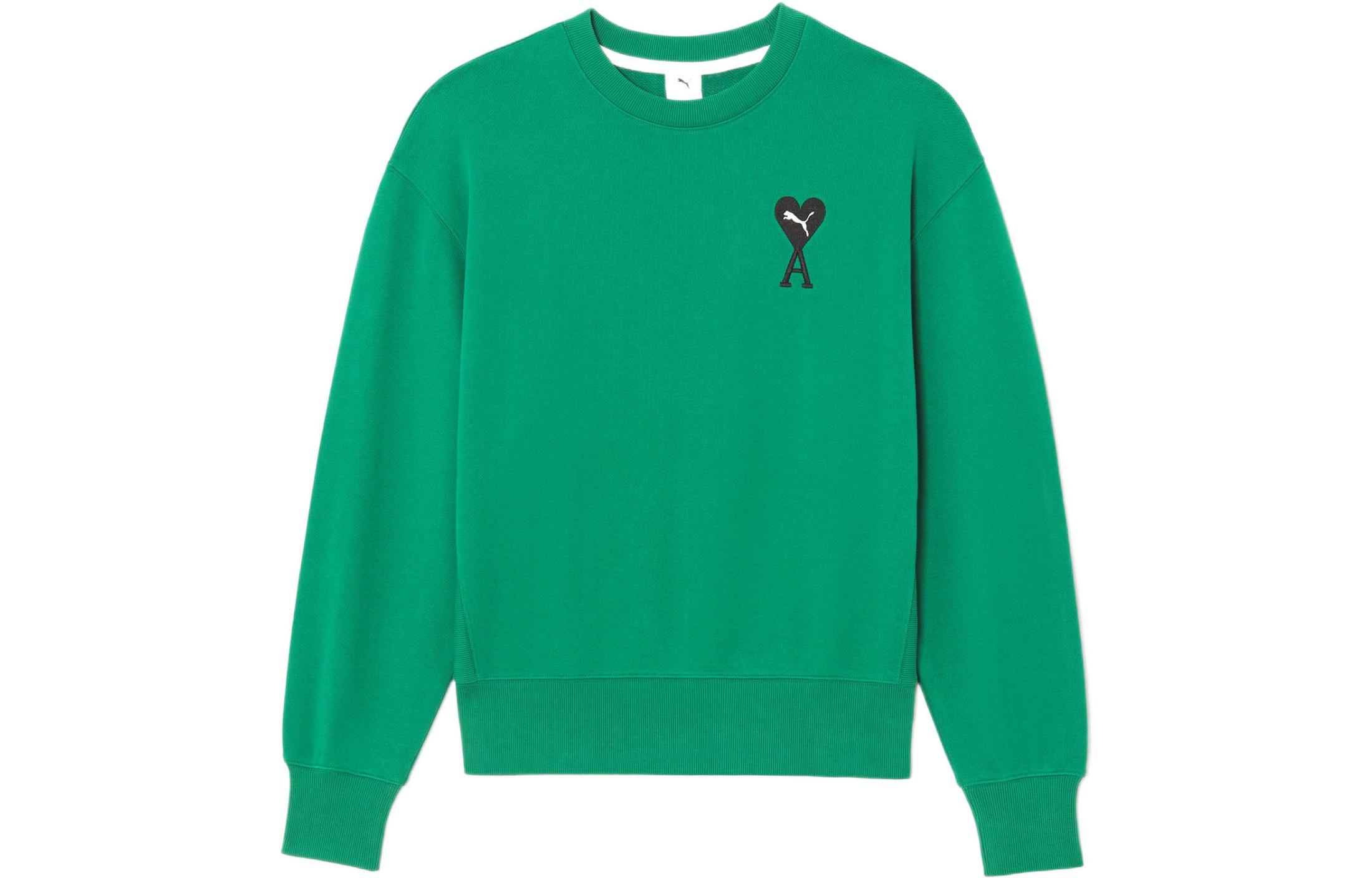 PUMA x AMI Paris  Sweatshirt Green Heart Logo Crewneck. 534111-96