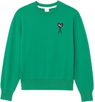 PUMA x AMI Paris Sweatshirt Green Heart Logo Crewneck. 534111-96 PUMA x AMI Paris Sweatshirt Green Heart Logo Crewneck. 534111-96