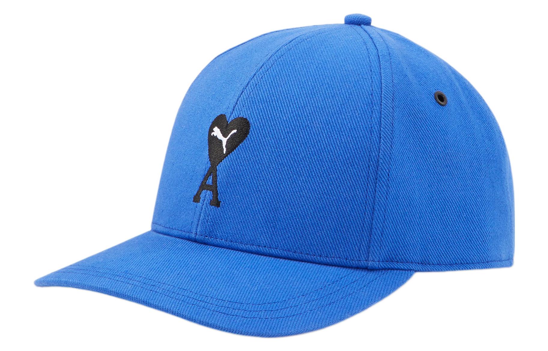 Puma x Ami Paris Blue Fashion Baseball Cap Unisex Couple Style 023842-02