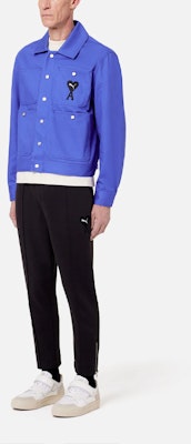 PUMA x AMI Paris Collab Embroidered Logo Utility Jacket Blue - Fall Collection. 534065-93 Lookbook PUMA x AMI Paris Collab Embroidered Logo Utility Jacket Blue - Fall Collection. 534065-93