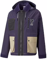 Order PUMA x AMI Paris Colorblock Logo Hooded Utility Jacket Unisex Purple. 535990-89