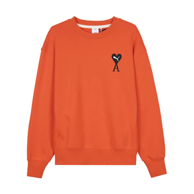 Puma AMI Paris Crewneck Sweatshirt Orange with Heart Logo Collaboration 534111-95