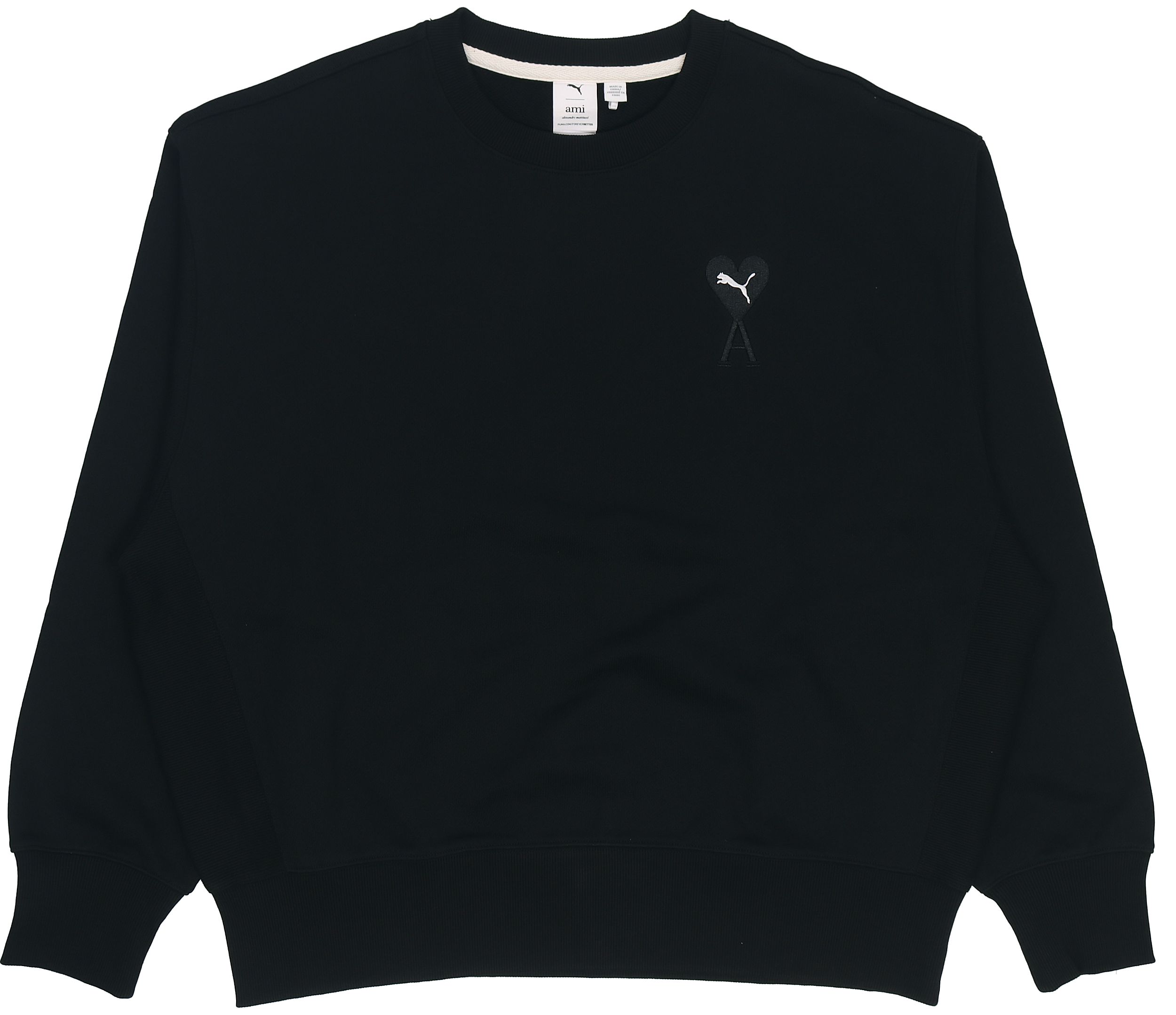 Puma x AMI Paris Heart Logo Crewneck Sweatshirt Black 534111-01