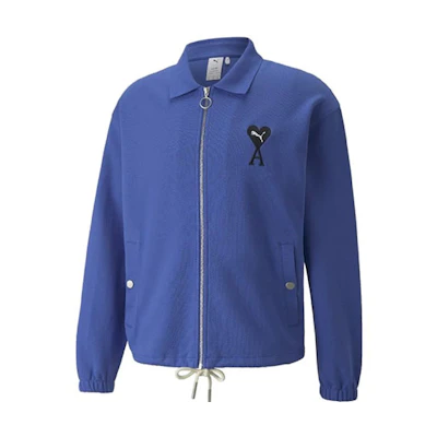 Puma AMI Paris Heart Logo Knit Zip-Up Collared Jacket Blue 534066-93