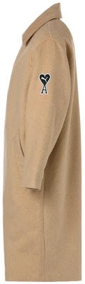 PUMA x AMI 男女款卡其色刺繡Logo單排扣長大衣 535997-67 Shop PUMA x AMI 男女款卡其色刺繡Logo單排扣長大衣 535997-67