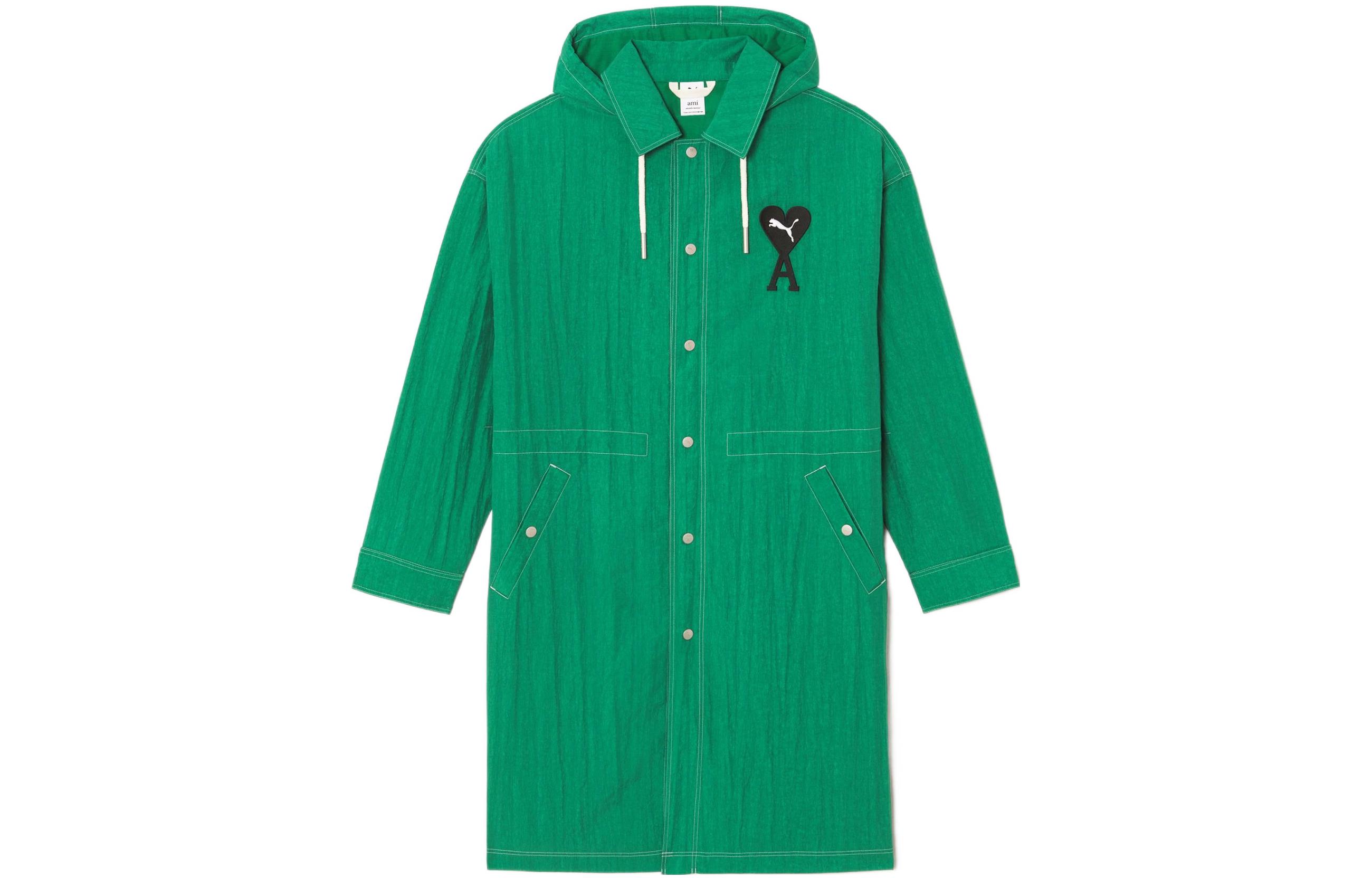 Order プーマ x AMIPARIS ロング軽量フーディージャケット ミントグリーン ハートロゴ 534064-96