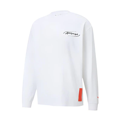 Puma ATTEMPT Collaboration Logo Print Crewneck Sweatshirt White 598274-02