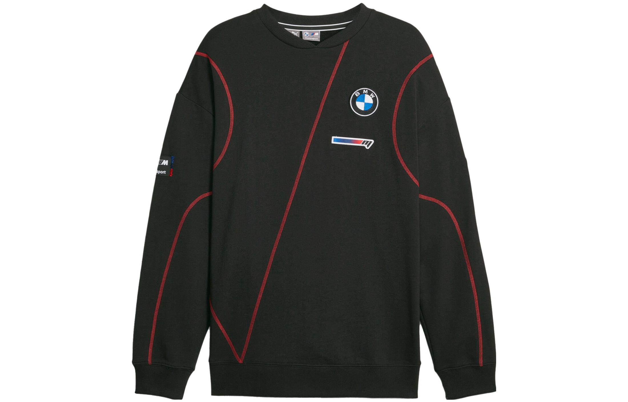 Puma BMW MMS Garage Crew Neck Sweatshirt Black Unisex Long Sleeve Casual Wear 621027-01