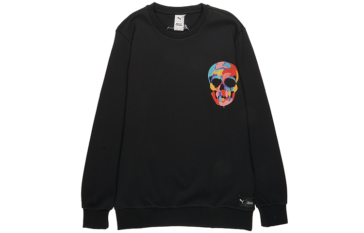 Puma BTS Crew Printed Pullover Sweatshirt Black 578228-01