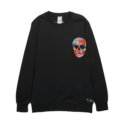 Puma BTS Crew Printed Pullover Sweatshirt Black 578228-01