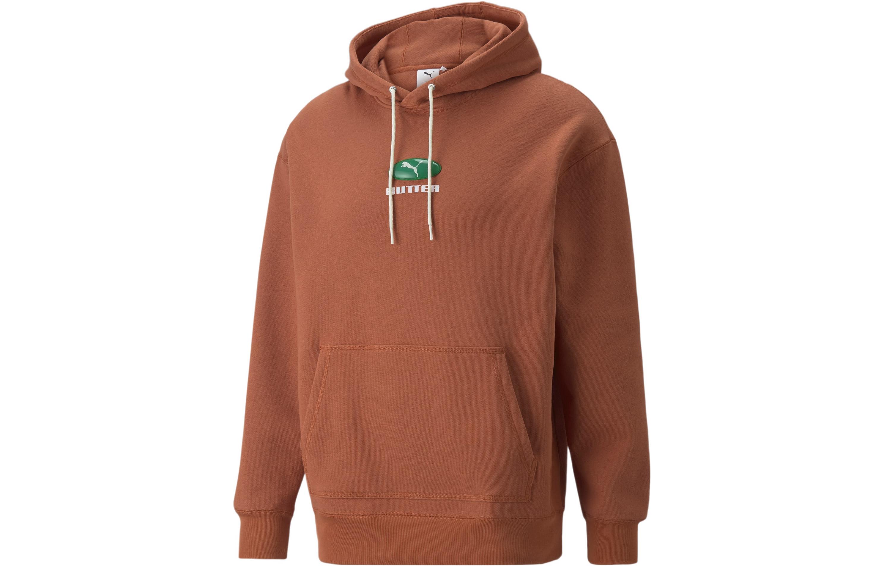 Puma BUTTER GOODS Brown Hoodie with Logo Design 534057-87