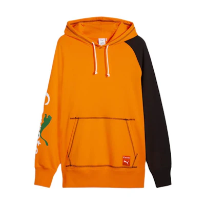 Puma CARROTS Essentials SS24 Orange Black Logo Hoodie Unisex Fashion 627445-45