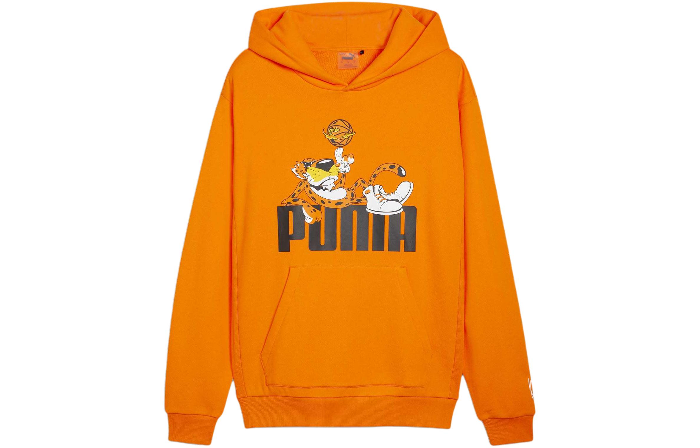 Puma CHEETOS Hoodie Pullover with Logo, Kangaroo Pocket, Richey Orange 625867-01