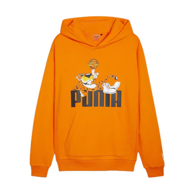Puma CHEETOS Hoodie Pullover with Logo, Kangaroo Pocket, Richey Orange 625867-01