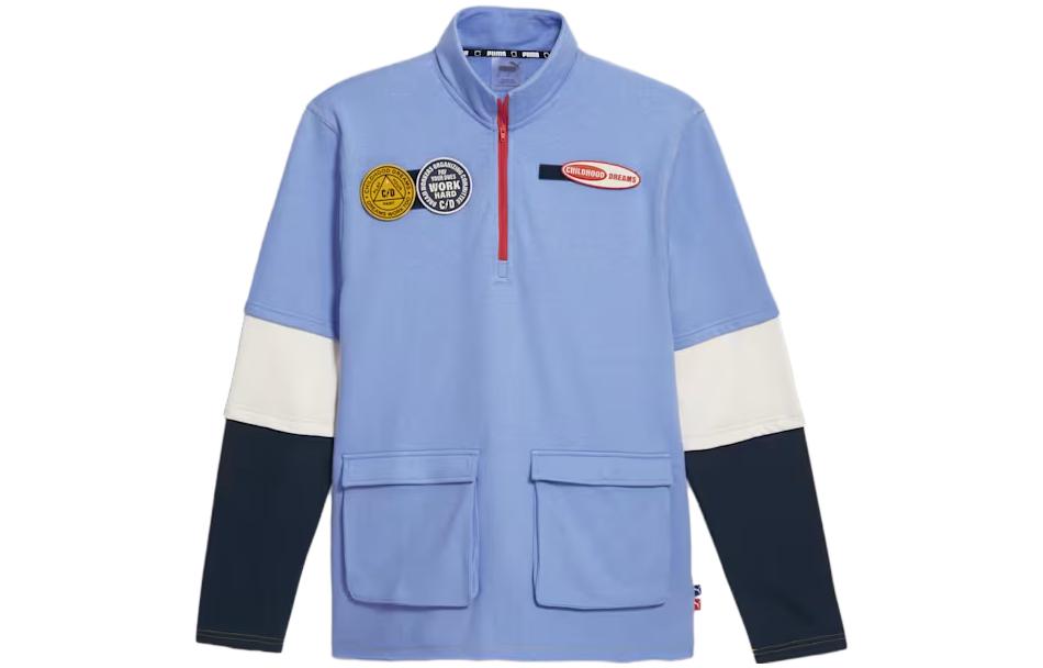 Puma Childhood Dreams FW23 Logo Half-Zip High Collar Sweatshirt Blue Men 539918-01