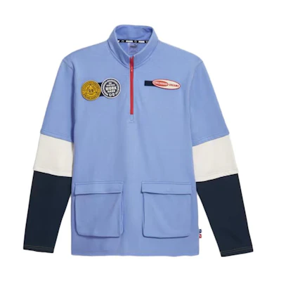 Puma Childhood Dreams FW23 Logo Half-Zip High Collar Sweatshirt Blue Men 539918-01