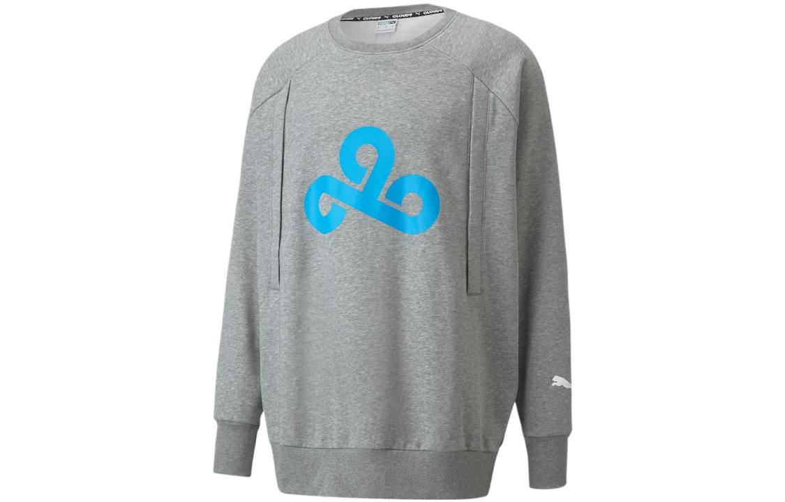 Puma CLOUD9 Esports Collab Geometric Logo Crewneck Sweatshirt Unisex Gray 532397-02