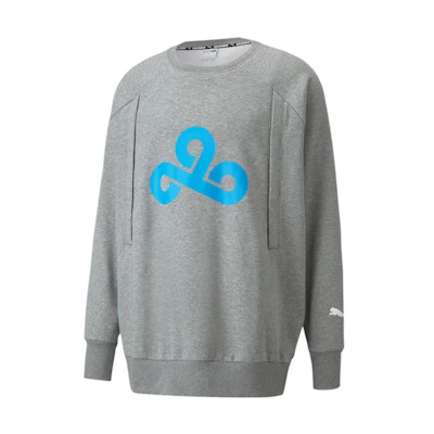 Puma CLOUD9 Esports Collab Geometric Logo Crewneck Sweatshirt Unisex Gray 532397-02