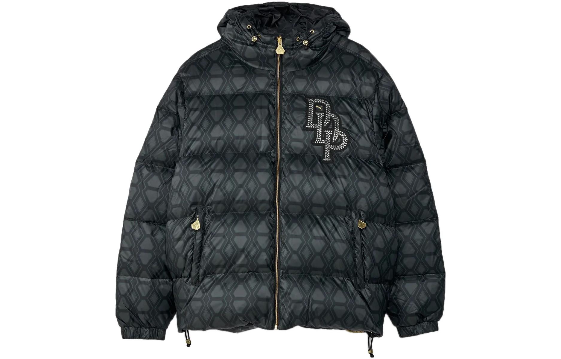 Puma Dapper Dan Logo Badge Reversible Hoodie Jacket Black 537349-01