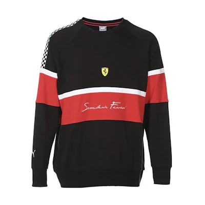 Puma Ferrari Black & Red Logo Pullover Sweatshirt Collaboration 599816-01