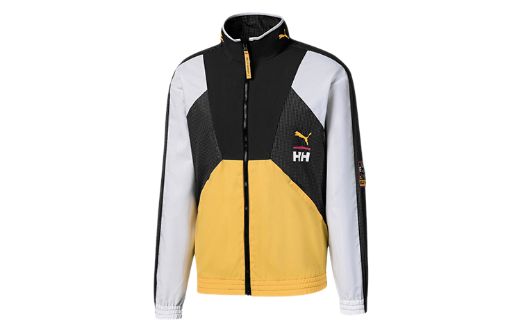 Puma Helly Hansen Colorblock Logo Retro Track Jacket Black/White/Yellow Unisex 597144-89