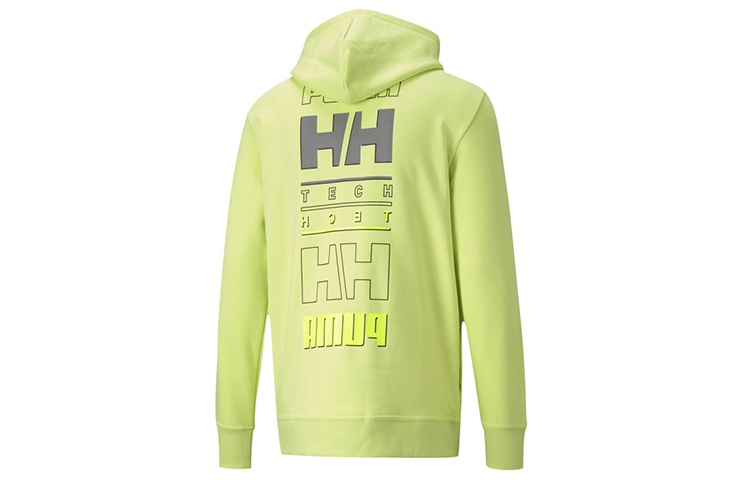 Puma Helly Hansen Hoodie Vintage Letter Print Light Yellow Unisex Pullover 598283-96