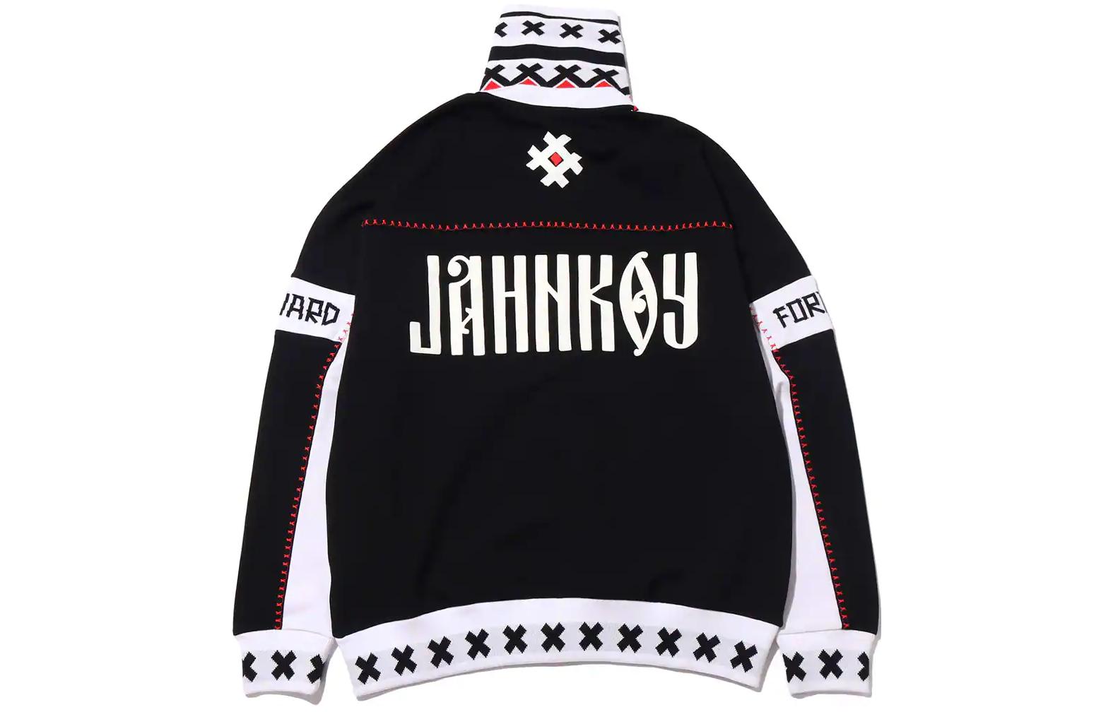 Lookbook Puma x Jahnkoy 幾何圖案復古拉鍊運動外套 黑色 596686-01