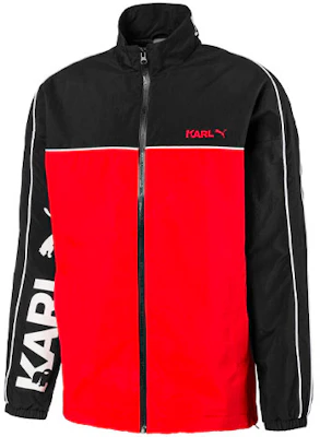 Puma x KARL LAGERFELD 復古撞色LOGO運動外套 黑/紅 595680-01 Buy Puma x KARL LAGERFELD 復古撞色LOGO運動外套 黑/紅 595680-01