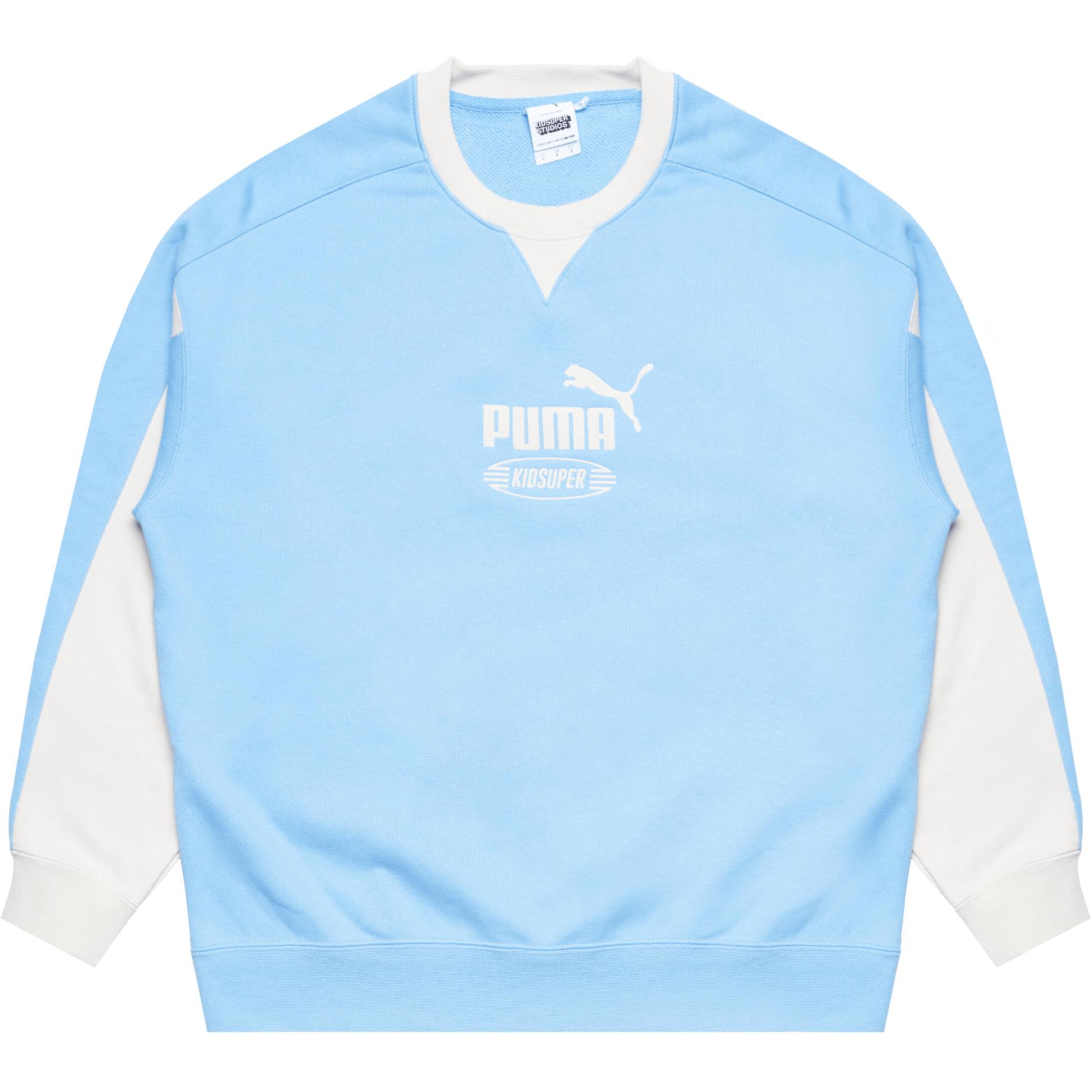 Puma KIDSUPER CELERATOR FW24 Retro Colorblock Crewneck Sweatshirt Blue Mens 626700-72
