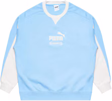 Puma x KIDSUPER CELERATOR FW24 Retro Colorblock Crewneck Sweatshirt Blue Mens 626700-72 Puma x KIDSUPER CELERATOR FW24 Retro Colorblock Crewneck Sweatshirt Blue Mens 626700-72