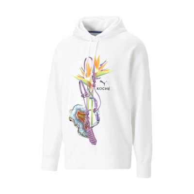 Puma KOCHE Floral Print Hoodie White Unisex 620274-02