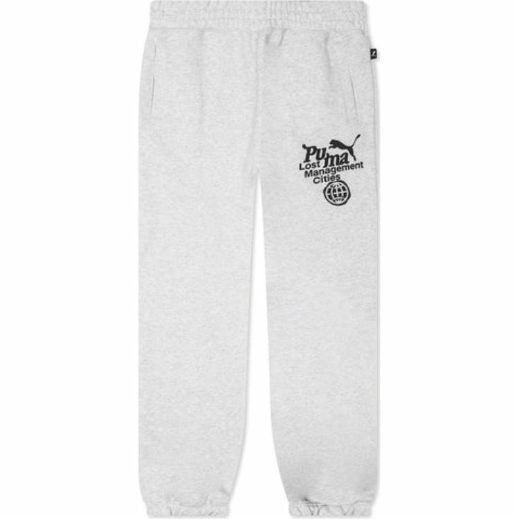 Order PUMA x LMC Seluar Trek Knit Kelabu Mid-Rise Fesyen Kasual Kolaborasi. 626564-04