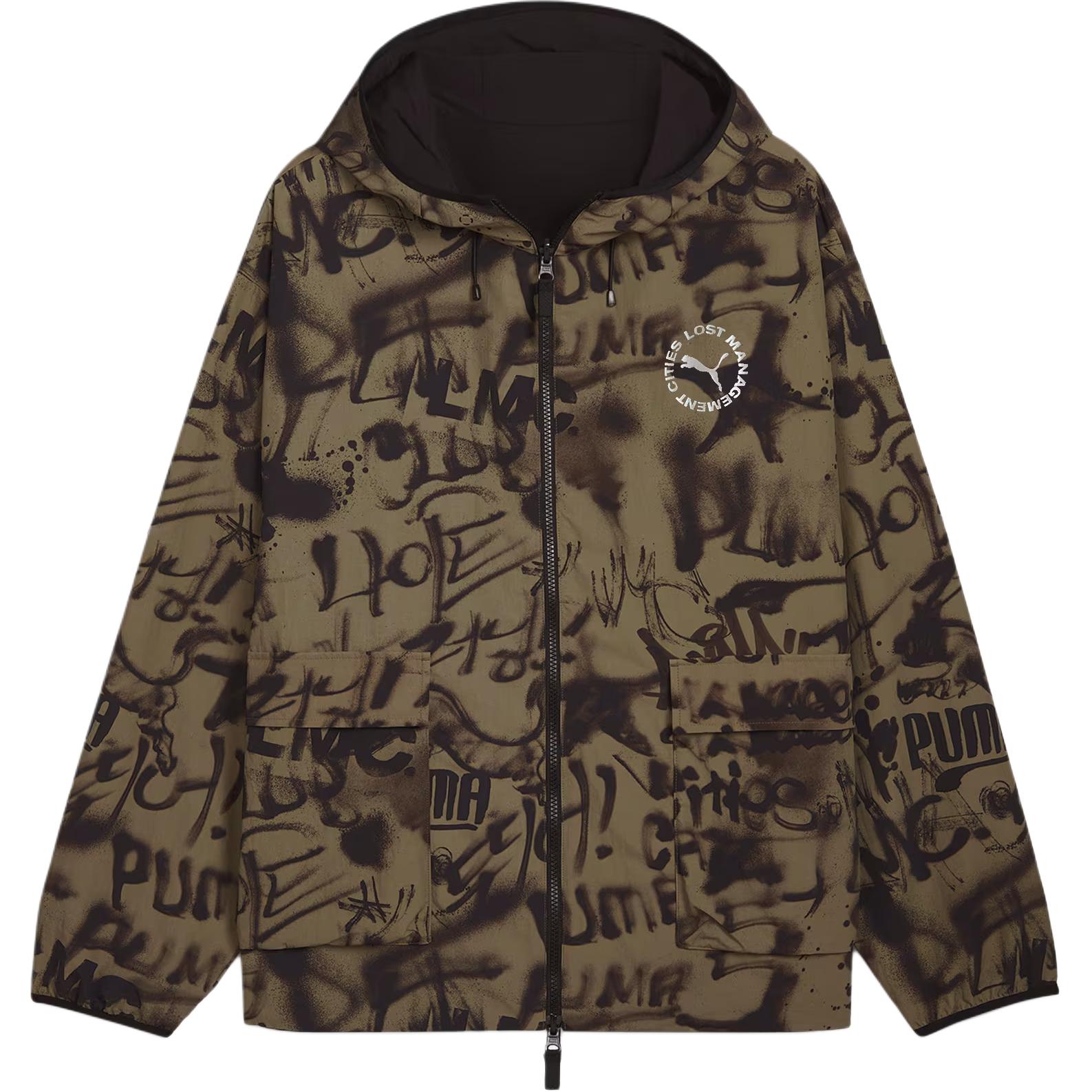 Puma LMC All-Over-Print Logo Long-Sleeve Retro Jacket for Men 626565-40