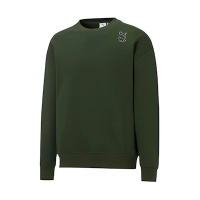 Puma Maison Kitsuné Knit Crewneck Sweatshirt Green - Unisex Casual & Breathable 532324-94