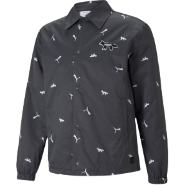 Puma Maison Kitsune AOP Black Coach Jacket with Long Sleeves 531064-01