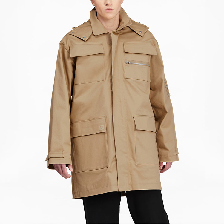 Shop Puma x Maison Kitsune 卡其色Logo多功能連帽戶外外套大衣 532193-96